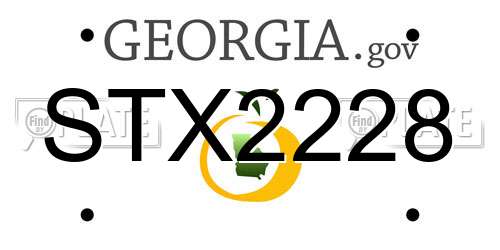 STX2228 Georgia License Plate