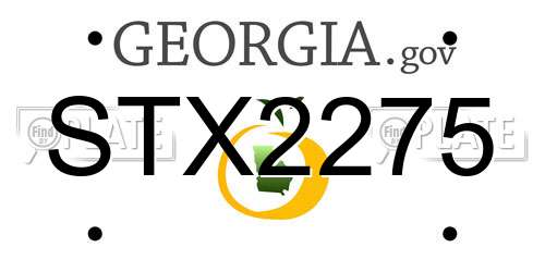 STX2275 Georgia License Plate