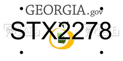 STX2278 Georgia License Plate