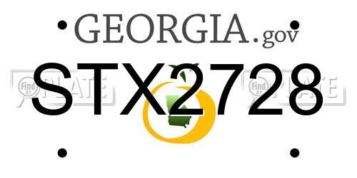 STX2728 Georgia License Plate