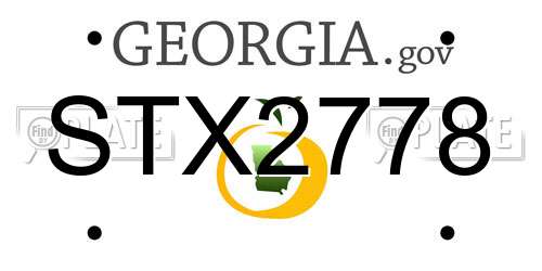 STX2778 Georgia License Plate