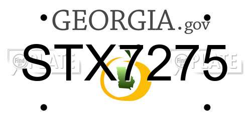 STX7275 Georgia License Plate