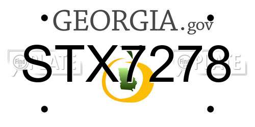 STX7278 Georgia License Plate