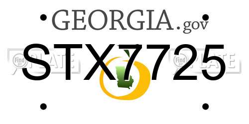 STX7725 Georgia License Plate