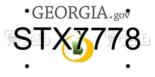 STX7778 Georgia License Plate