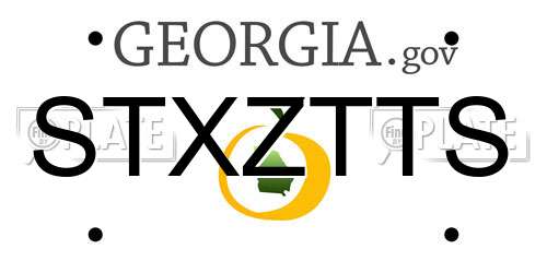 STXZTTS Georgia License Plate