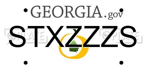 STXZZZS Georgia License Plate