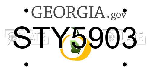 STY5903 Georgia License Plate