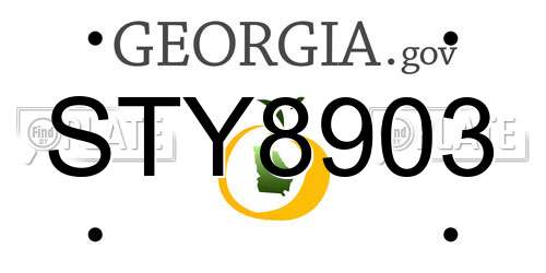 STY8903 Georgia License Plate