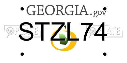 STZL74 Georgia License Plate