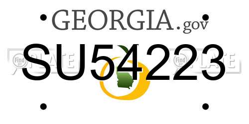 SU54223 Georgia License Plate