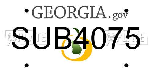 SUB4075 Georgia License Plate