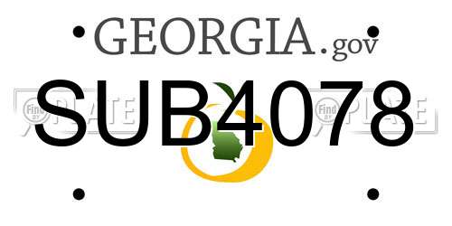 SUB4078 Georgia License Plate