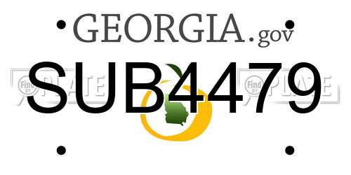 SUB4479 Georgia License Plate