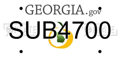 SUB4700 Georgia License Plate