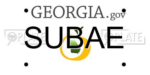 SUBAE Georgia License Plate