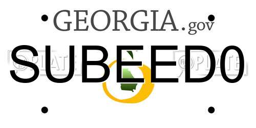 SUBEED0 Georgia License Plate