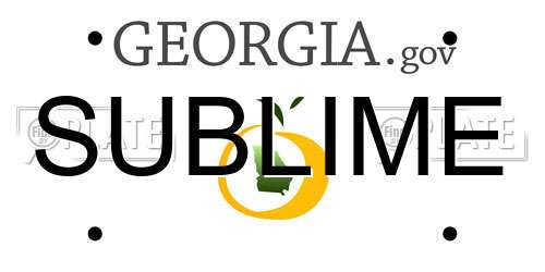 SUBLIME Georgia License Plate
