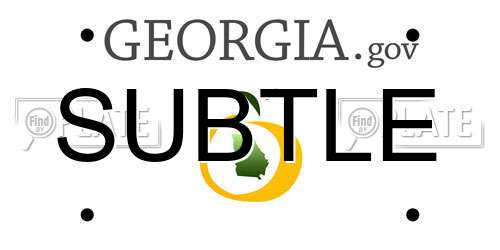 SUBTLE Georgia License Plate