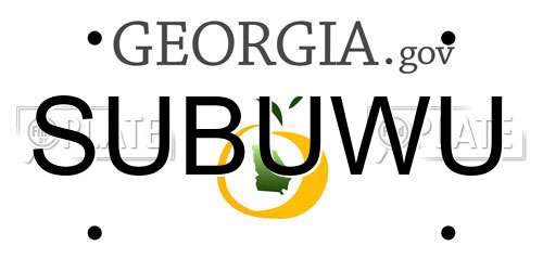 SUBUWU Georgia License Plate