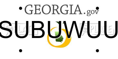SUBUWUU Georgia License Plate