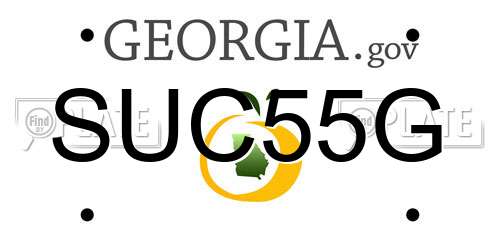 SUC55G Georgia License Plate
