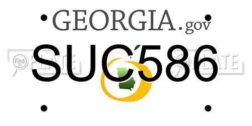 SUC586 Georgia License Plate