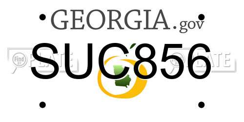 SUC856 Georgia License Plate