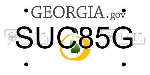 SUC85G Georgia License Plate