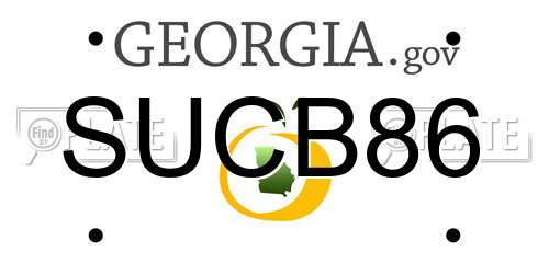 SUCB86 Georgia License Plate