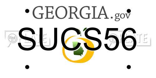 SUCS56 Georgia License Plate