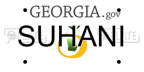 SUHANI Georgia License Plate
