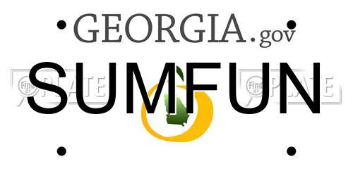 SUMFUN Georgia License Plate