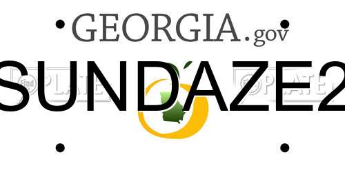 SUNDAZE2 Georgia License Plate