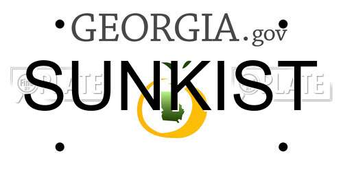 SUNKIST Georgia License Plate