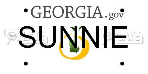 SUNNIE Georgia License Plate