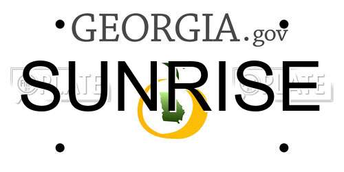 SUNRISE Georgia License Plate