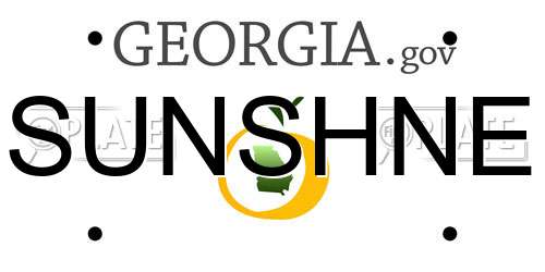 SUNSHNE Georgia License Plate