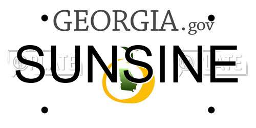 SUNSINE Georgia License Plate