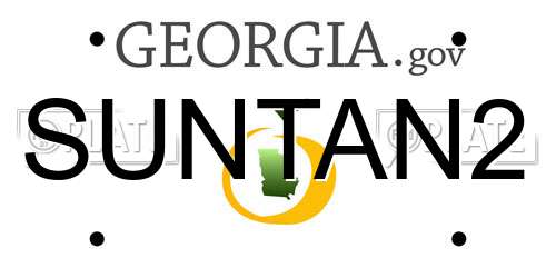 SUNTAN2 Georgia License Plate