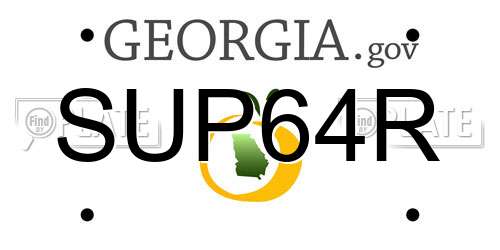 SUP64R Georgia License Plate