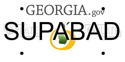 SUPABAD Georgia License Plate