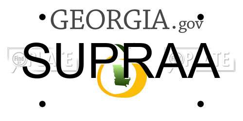SUPRAA Georgia License Plate