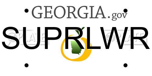 SUPRLWR Georgia License Plate