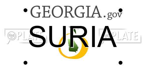 SURIA Georgia License Plate