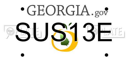 SUS13E Georgia License Plate
