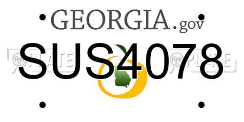 SUS4078 Georgia License Plate