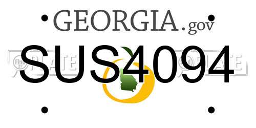 SUS4094 Georgia License Plate