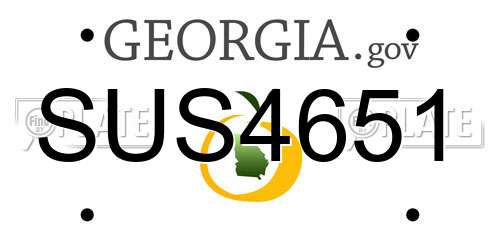 SUS4651 Georgia License Plate