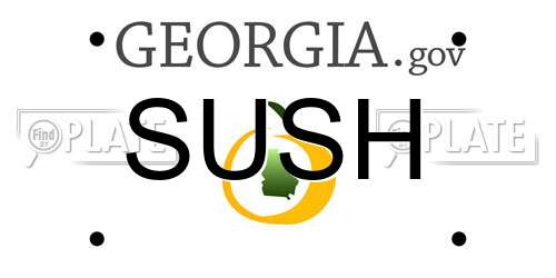 SUSH Georgia License Plate
